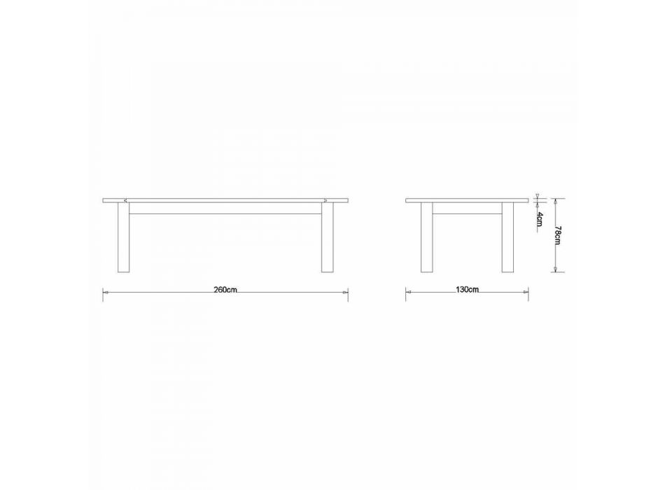 Moderní designový stůl v holubě šedý dub, L180xP100cm, Willis Viadurini