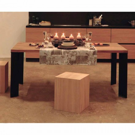Moderní designový stůl z přírodního ořechového dřeva, L180xP90cm, Yvonne Viadurini