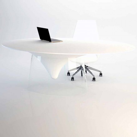 Designový stůl s křišťálovou základnou vyrobený v Itálii, Teggiano Viadurini