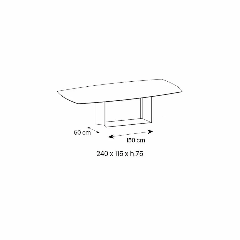 Designový stůl v Matt Noir Desir Keramika a kov Vyrobeno v Itálii - tmavě hnědá Viadurini