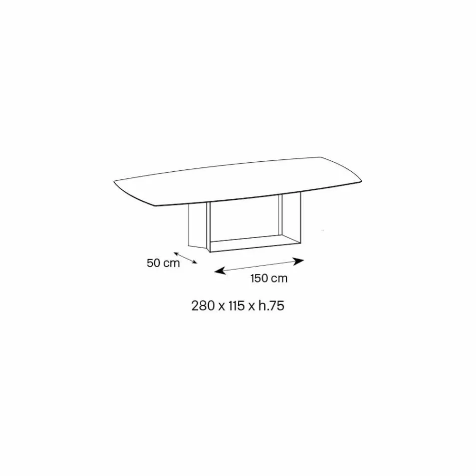 Designový stůl v Matt Noir Desir Keramika a kov Vyrobeno v Itálii - tmavě hnědá Viadurini