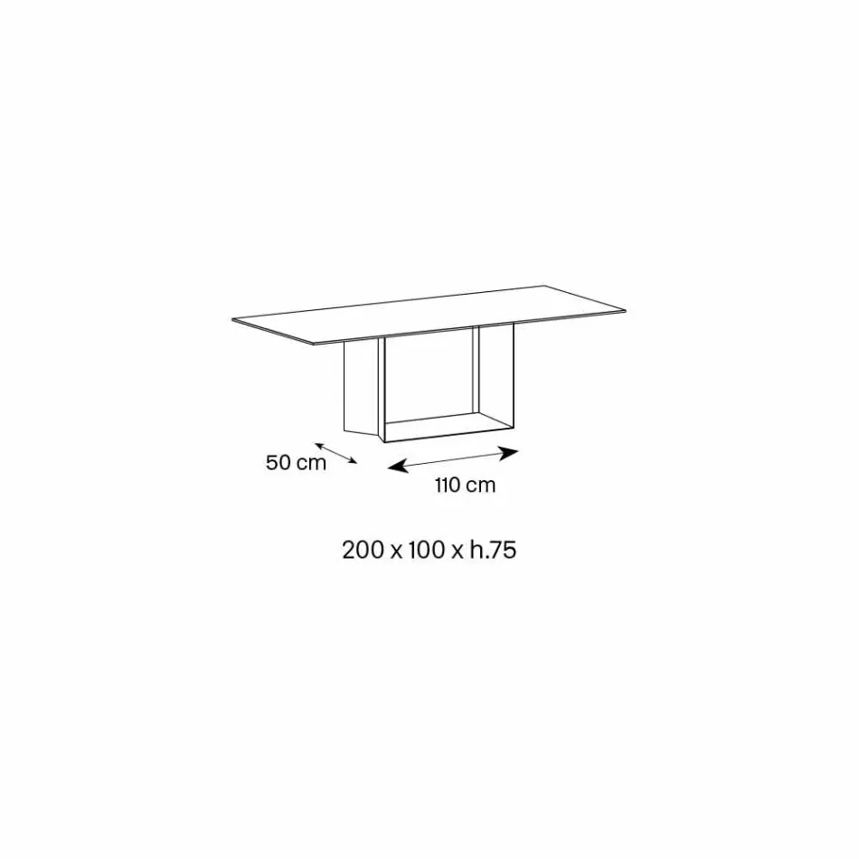 Designový stůl v Matt Noir Desir Keramika a kov Vyrobeno v Itálii - tmavě hnědá Viadurini