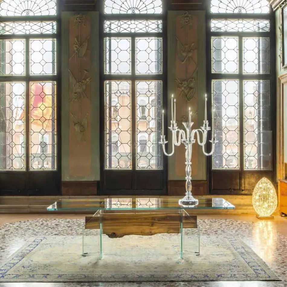 Dolphin Designer dřevěným stolem a Benátky benátského skla Viadurini