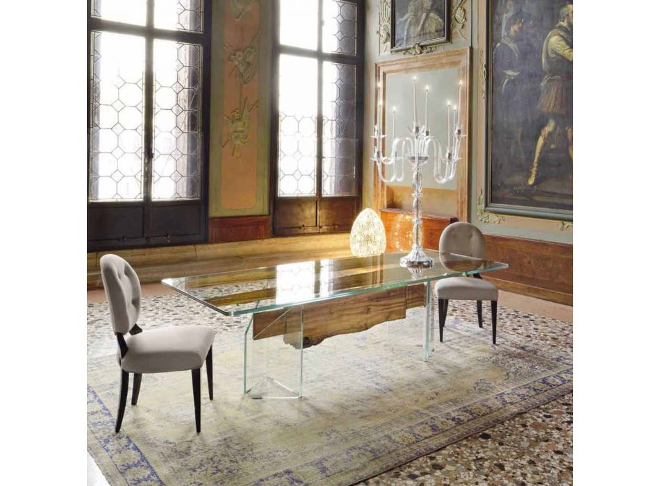 Dolphin Designer dřevěným stolem a Benátky benátského skla Viadurini