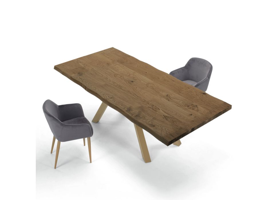 Designový stůl ze dřeva a oceli až pro 12 míst Made in Italy – Settimmio Viadurini