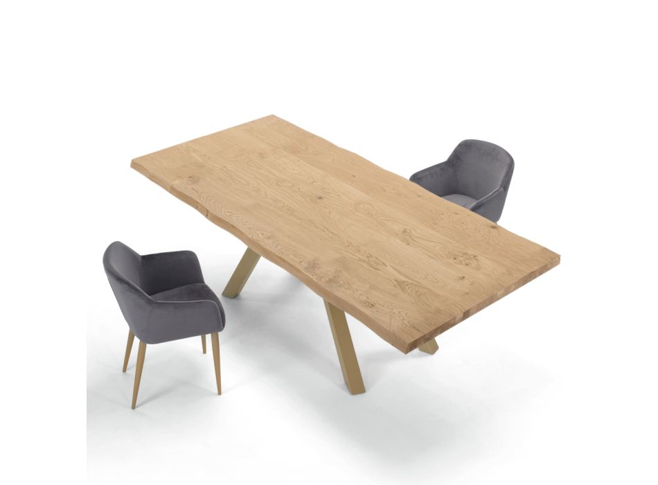 Designový stůl ze dřeva a oceli až pro 12 míst Made in Italy – Settimmio Viadurini
