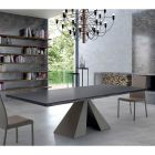 Designový stůl z dýhovaného dřeva a oceli Made in Italy – Dalmata Viadurini