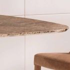 Designový stůl v Emperador Dark Marble 130x130 cm, Vyrobeno v Itálii - Nuvolento Viadurini