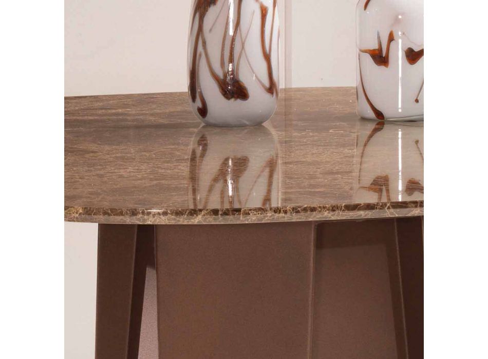 Designový stůl v Emperador Dark Marble 130x130 cm, Vyrobeno v Itálii - Nuvolento Viadurini