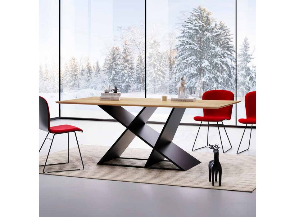 Moderní designový stůl ve vícevrstvém dřevě vyrobeném v Itálii Amaro Viadurini