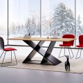 Moderní designový stůl ve vícevrstvém dřevě vyrobeném v Itálii Amaro