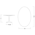 Eero Saarinen Stůl H 74 s oválnou deskou ze zlatého mramoru Calacatta Made in Italy - Scarlet Viadurini