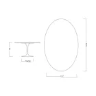 Eero Saarinen Stůl H 74 s oválnou deskou ze zlatého mramoru Calacatta Made in Italy - Scarlet Viadurini