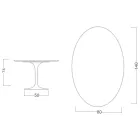 Eero Saarinen Stůl H 74 s oválnou deskou ze zlatého mramoru Calacatta Made in Italy - Scarlet Viadurini