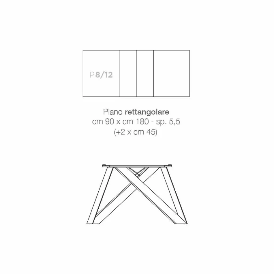 Moderní roztahovací stůl vyrobený z italského melaminového dřeva, Wilmer Viadurini