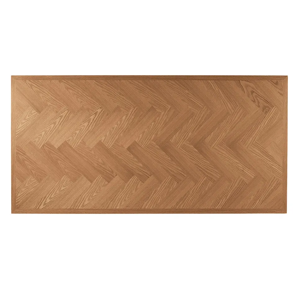 Pevný stůl 180x90 cm v dubovém provedení s železnou podnoží - Lega Viadurini