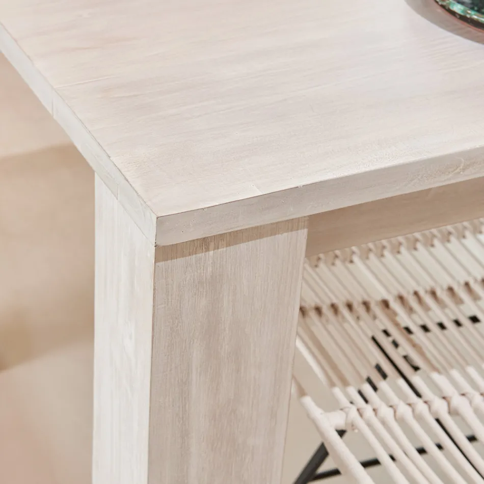 Pevný obývací stůl 190x100 cm z masivního teakového dřeva - vlámský Viadurini