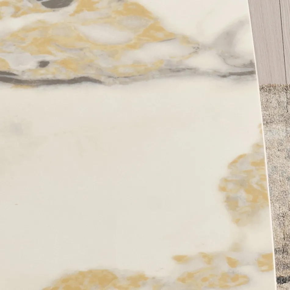 Pevný stůl 210x110 cm s keramickou deskou s mramorovým efektem - Tano Viadurini