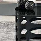 Pevný stůl 210x110 cm s hladkou deskou z kouřového skla Vyrobeno v Itálii - Tano Viadurini