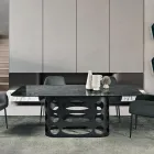 Pevný stůl 210x110 cm s deskou z tepaného skla Vyrobeno v Itálii - Tano Viadurini