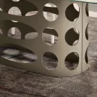 Pevný stůl 210x110 cm s žebrovanou skleněnou deskou Vyrobeno v Itálii - Tano Viadurini