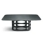 Pevný stůl 210x110 cm s žebrovanou skleněnou deskou Vyrobeno v Itálii - Tano Viadurini