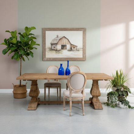 Pevný stůl 240x100 cm z přírodního borovicového dřeva - Africo Viadurini