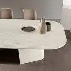 Pevný stůl 240x120 cm z žebrovaného nebo malovaného skla, vyrobený v Itálii - Varo Viadurini