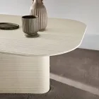 Pevný stůl 240x120 cm z žebrovaného nebo malovaného skla, vyrobený v Itálii - Varo Viadurini