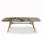 Pevný stůl ve tvaru sudu s podnoží Canaletto Walnut Ash Made in Italy - North Viadurini