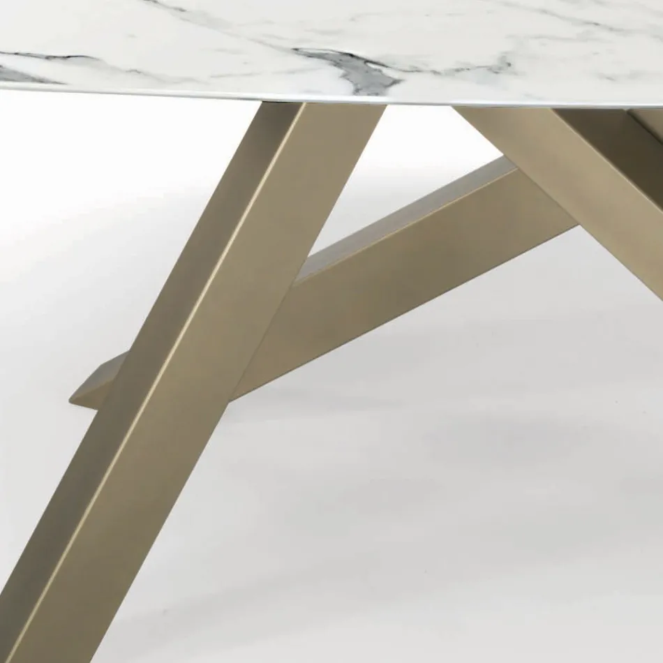 Pevný sudový stůl s laminátovou deskou Made in Italy - Settimmio Viadurini