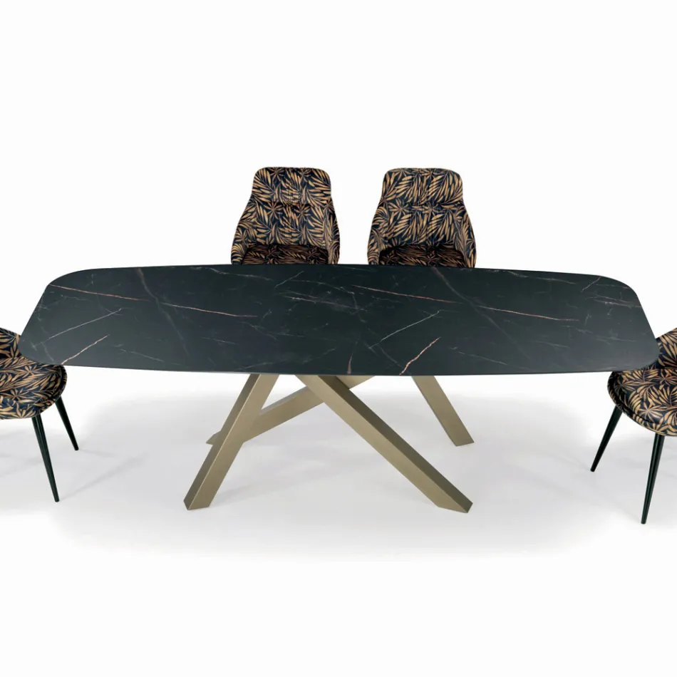 Pevný sudový stůl s laminátovou deskou Made in Italy - Settimmio Viadurini