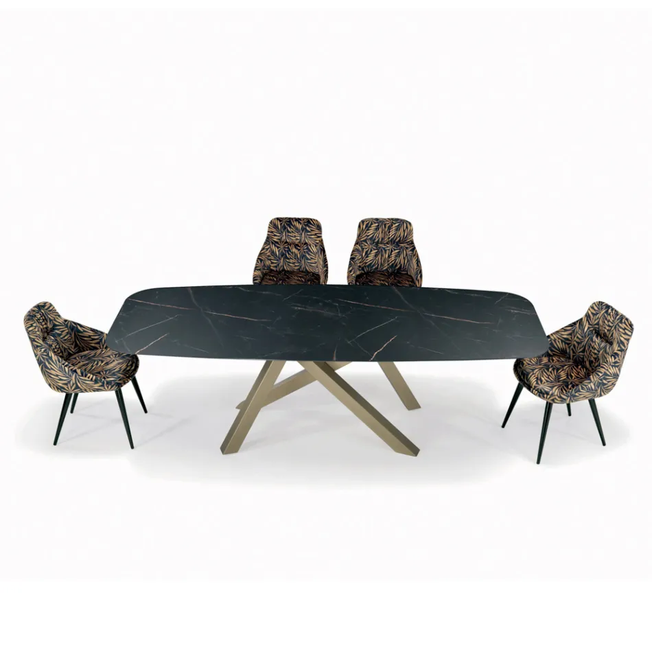 Pevný sudový stůl s laminátovou deskou Made in Italy - Settimmio Viadurini