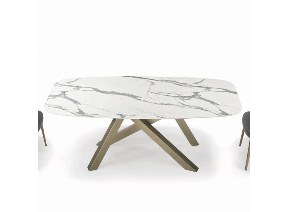 Pevný sudový stůl s laminátovou deskou Made in Italy - Settimmio Viadurini
