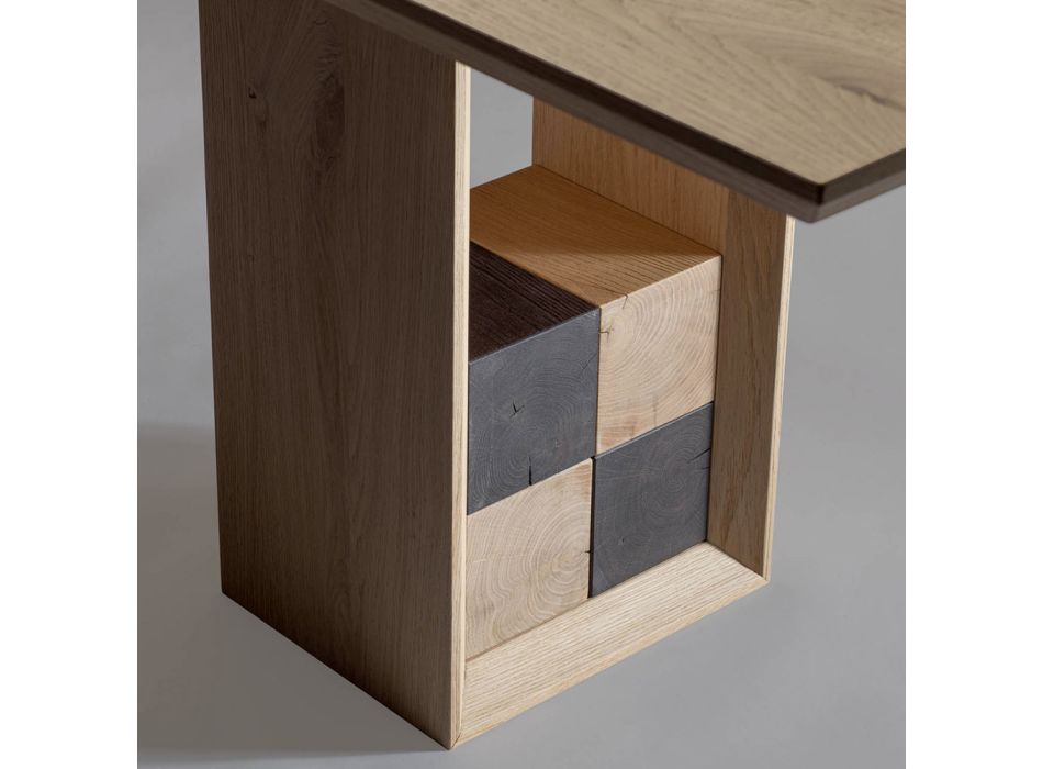 Pevný stůl s podnoží s ozdobnými čtverci Made in Italy - Maugrim Viadurini