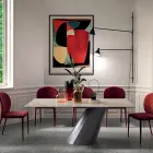 Pevný stůl s ocelovou základnou a keramickou deskou Made in Italy - Kalhoty Viadurini