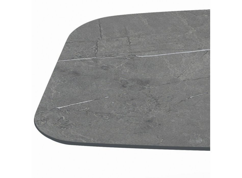 Pevný stůl s černou ocelovou základnou a laminátovou deskou Made in Italy – Brýle Viadurini