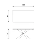 Pevný stůl s kovovou základnou a dýhovanou dubovou deskou - námořnictvo Viadurini