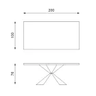 Pevný stůl s kovovou základnou a dýhovanou dubovou deskou - námořnictvo Viadurini
