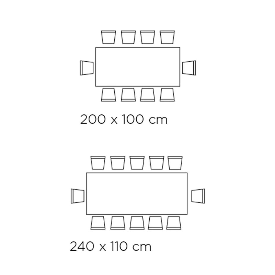 Pevný stůl s reverzní hranou z extra čirého skla a oceli Made in Italy - Grotta Viadurini