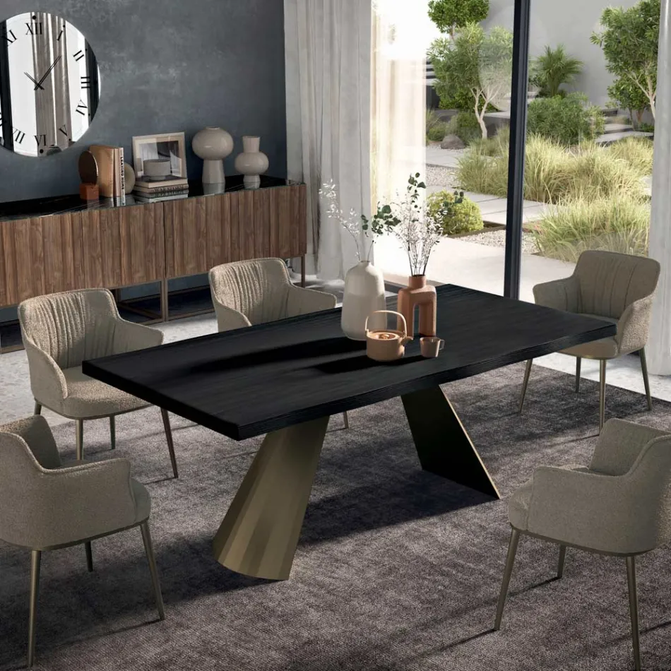 Pevný stůl s nepravidelným odkorněným okrajem Made in Italy - Brýle Viadurini