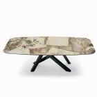 Pevný stůl s deskou ve tvaru sudu z keramiky Made in Italy - Settimmio Viadurini