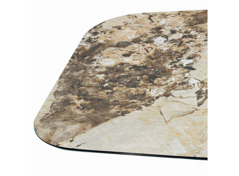 Pevný stůl s deskou ve tvaru sudu z keramiky Made in Italy - Settimmio Viadurini