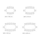 Pevný stůl s deskou ve tvaru sudu z keramiky Made in Italy - Settimmio Viadurini