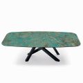Pevný stůl s deskou ve tvaru sudu z keramiky Made in Italy - Settimmio
