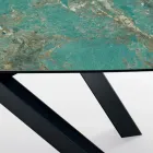 Pevný stůl s deskou ve tvaru sudu z keramiky Made in Italy - Settimmio Viadurini