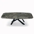 Pevný stůl s deskou ve tvaru sudu z keramiky Made in Italy - Settimmio Viadurini