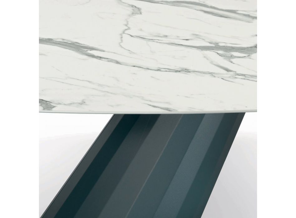 Pevný stůl s laminátovou deskou ve tvaru sudu Made in Italy - Kalhoty Viadurini