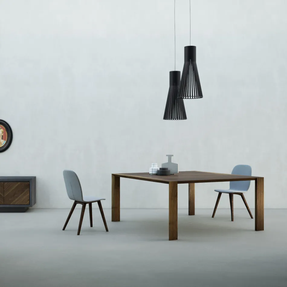 Pevný stůl se zkosenou deskou z ořechu Canaletto Made in Italy - Caspian Viadurini