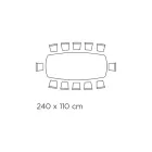 Pevný stůl se skleněnou deskou ve tvaru sudu a ocelovou základnou Made in Italy - Ezzellino Viadurini